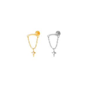SHIMMER WITH CHAIN DANGLING FLATBACK